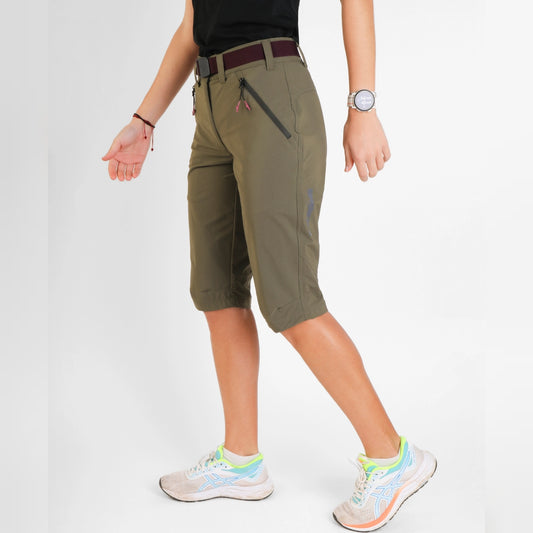 Pantaloni femei 3/4 Sphere Pro Melissa caza/oliva