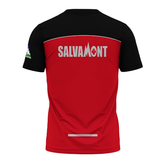 Tricou tehnic CarpatianSport dedicat Salvamont rosu/negru