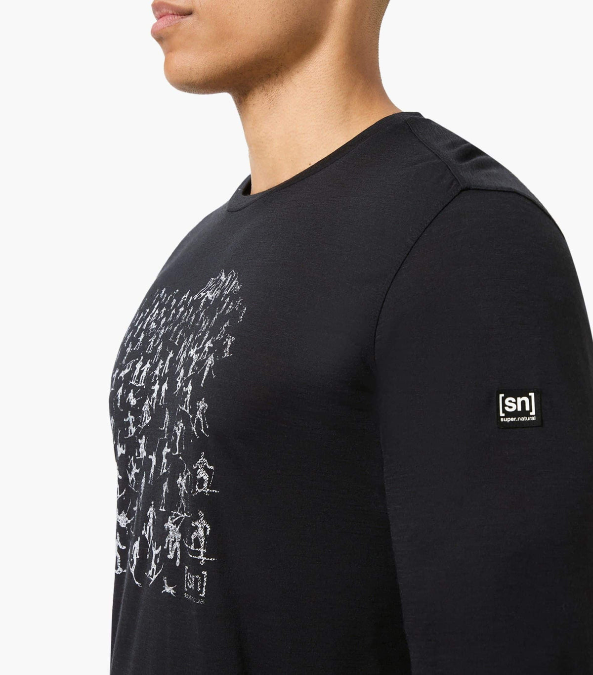 Bluza barbati SN Super.Natural M FREE SKI TICKETS Jet Black Vapor Grey