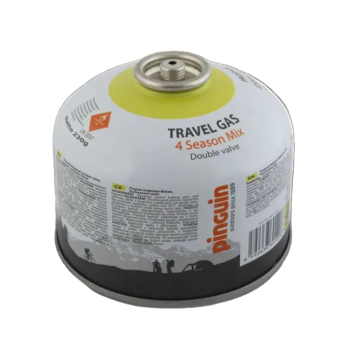 Butelie cu valva Pinguin Travel Gas cu filet EN417 230g (4 Sezoane)