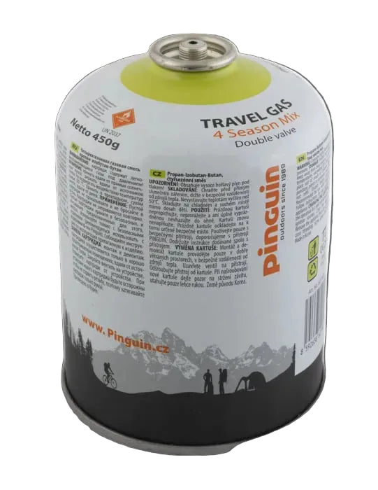 Butelie cu valva Pinguin Travel Gas cu filet EN417 450g