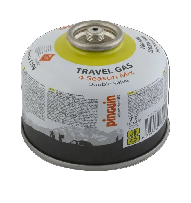 Butelie cu valva Pinguin Travel Gas cu filet EN417, cantitate gaz 110g
