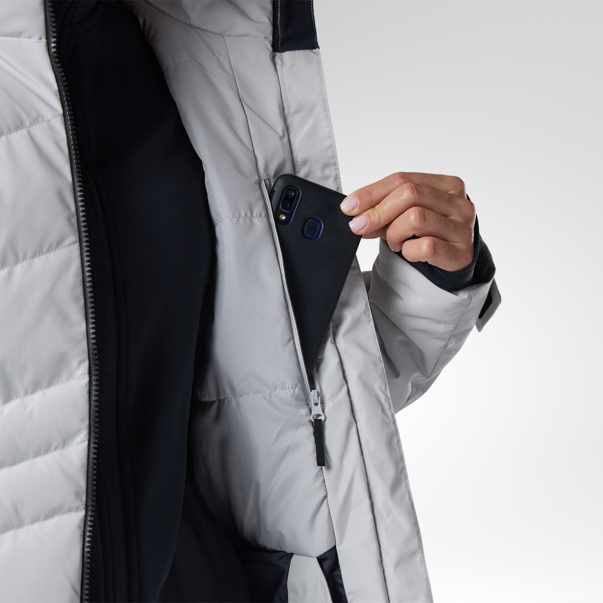Geaca schi dama Rossignol - W Staci insulated - Silver pearly