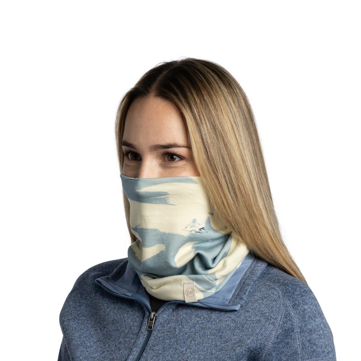 Heavy Weight merino wool digital prints ILKEN BLUE