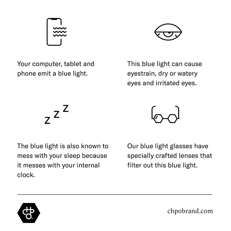 Ochelari blue light CHPO Liam - Gold transparent mirror