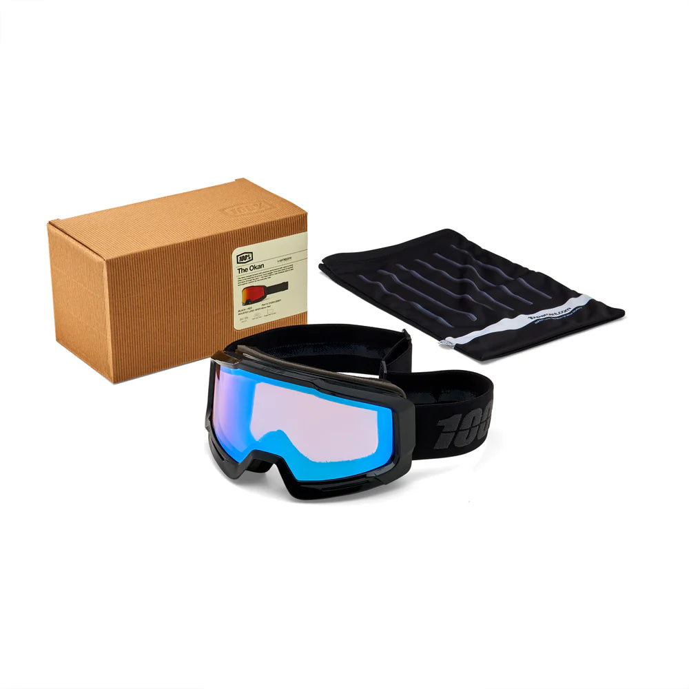 Ochelari schi 100% - OKAN HiPER Goggle Black Red - Mirror Red Lens