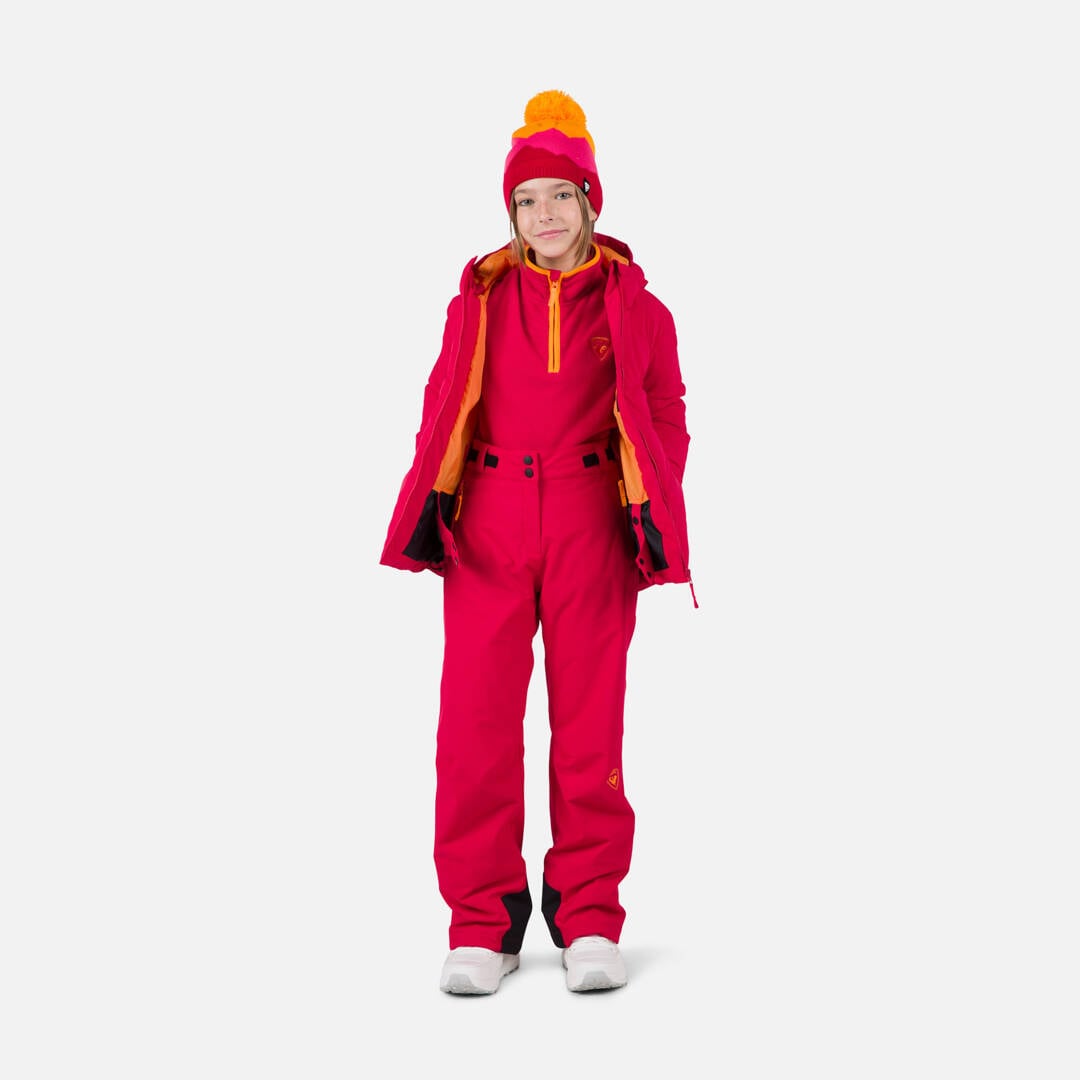 Pantaloni schi copii Rossignol GIRL SKI Ruby red