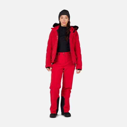 Pantaloni schi dama Rossignol STRAWPILE INSULATED Ruby Red