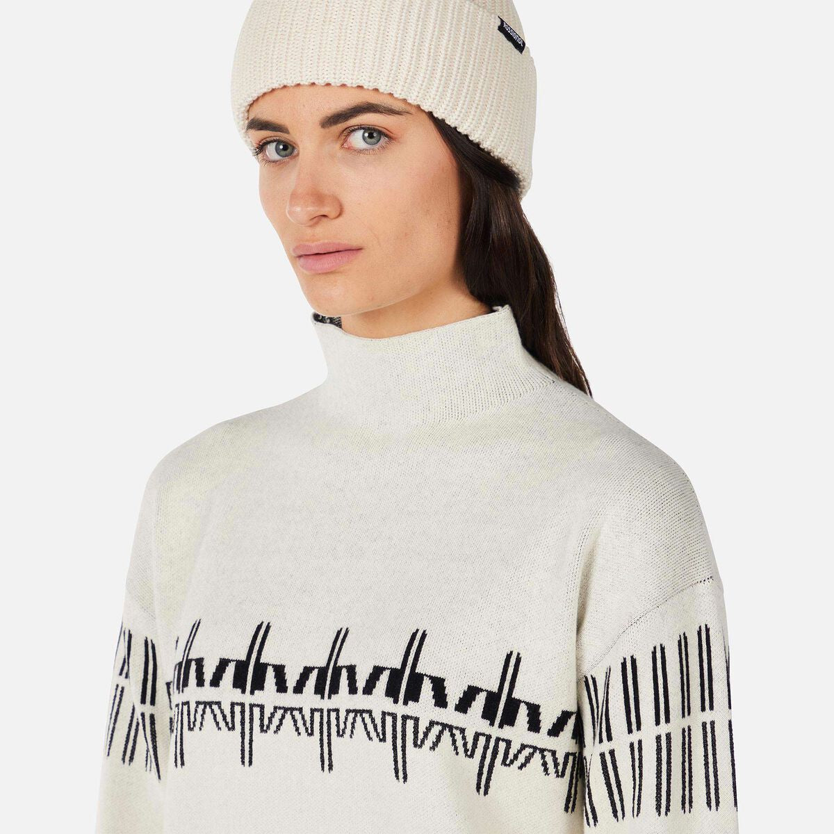 Pulover dama Rossignol PATTERNED TN Nature White