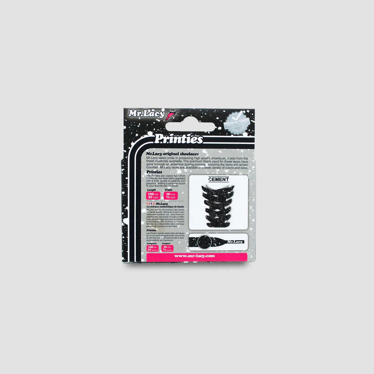 Sireturi Mr. Lacy PRINTIES 130CM Cement Black White