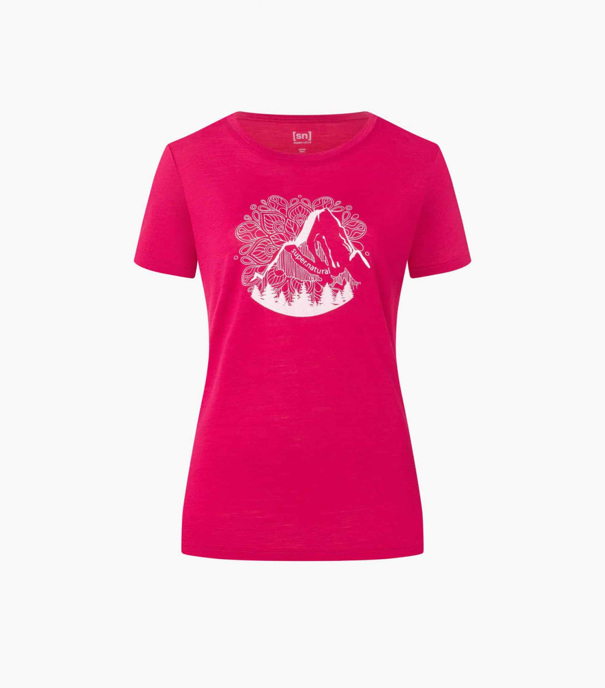Tricou dama cu merino SN-SUPERNATURAL - W MOUNTAIN MANDALA TREE - Sangria Orchid Ice