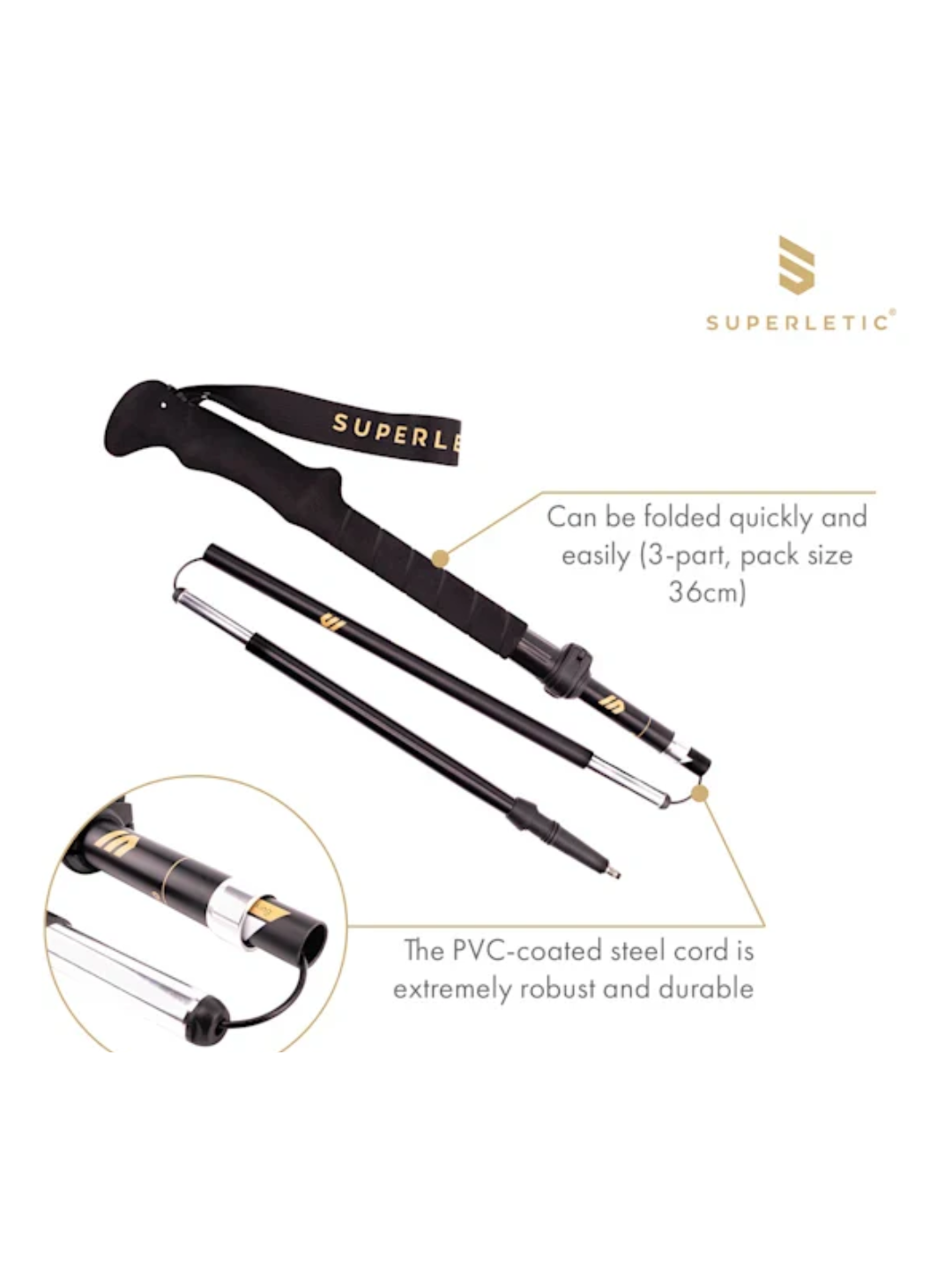 Bete pliabile ultra usoare 100 - 130 cm Irun TX trekking/hiking/running