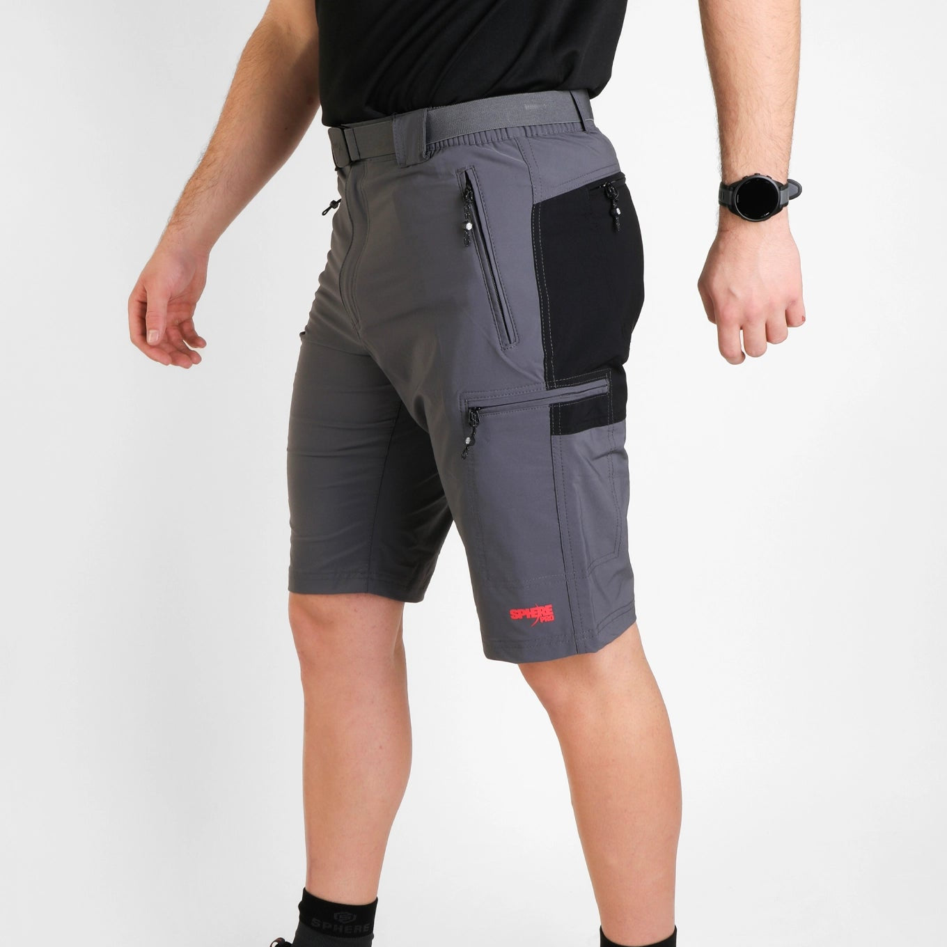 Pantaloni scurti barbati Sphere Pro Kola gris/negro-trekking/hiking
