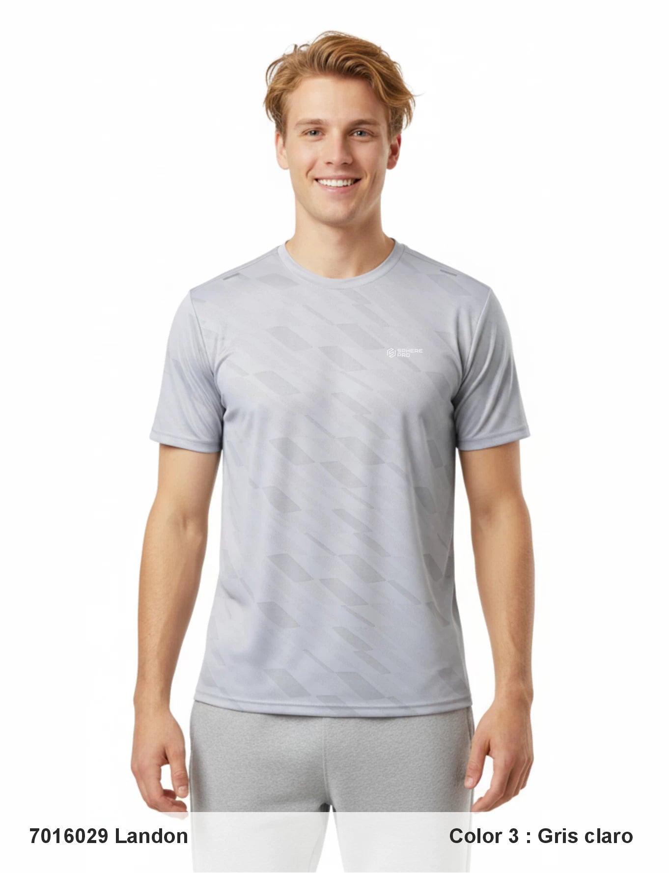 Tricou tehnic pentru barbati Sphere Pro Landon Gris Claro