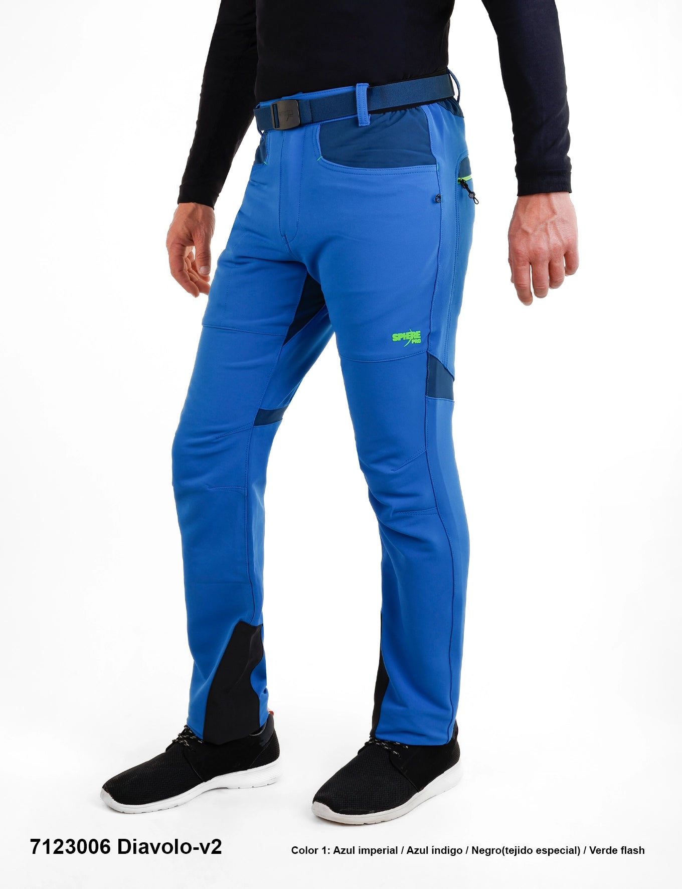 Pantaloni drumetie/trekking pentru bărbați 3 sezoane Sphere Pro Diavolo 2- Azul/Azul