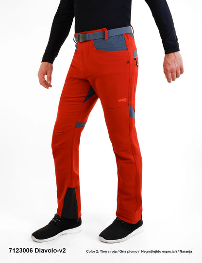 Pantaloni drumetie/trekking pentru bărbați 3 sezoane Sphere Pro Diavolo 2- Tierra/Roja