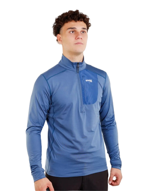 Bluza trekking barbati SPHERE PRO ROWEN-AZUL-Din materiale lejere, pentru sporturi montane
