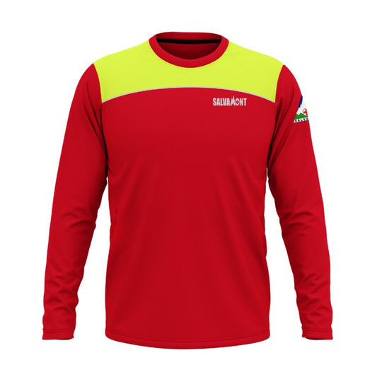 Bluza tehnică CarpatianSport dedicată Salvamont rosu/galben
