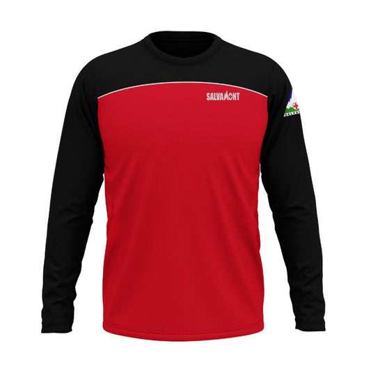 Bluza tehnică CarpatianSport dedicată Salvamont rosu/negru