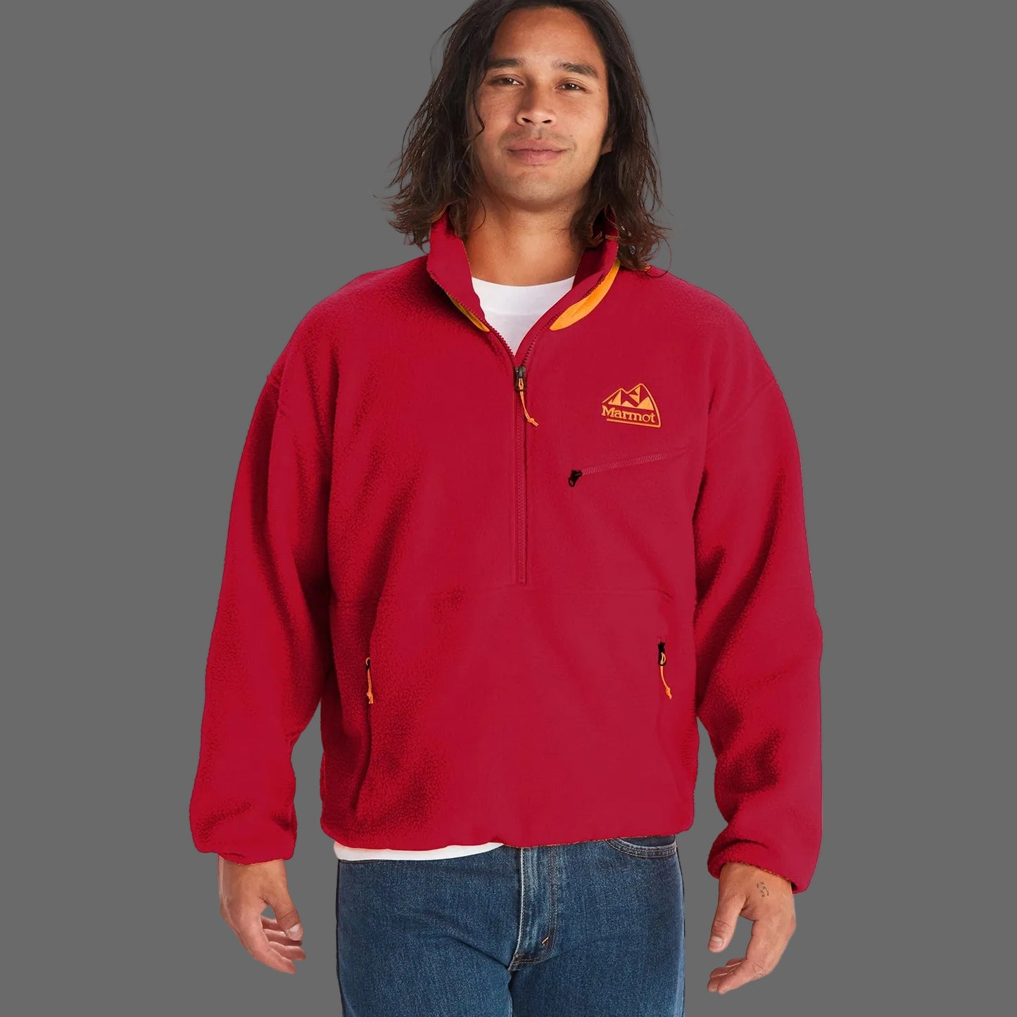 Marmot 94 E.C.O. Recycled Fleece Bluza Midlayer Drumetie Barbati-Rosu