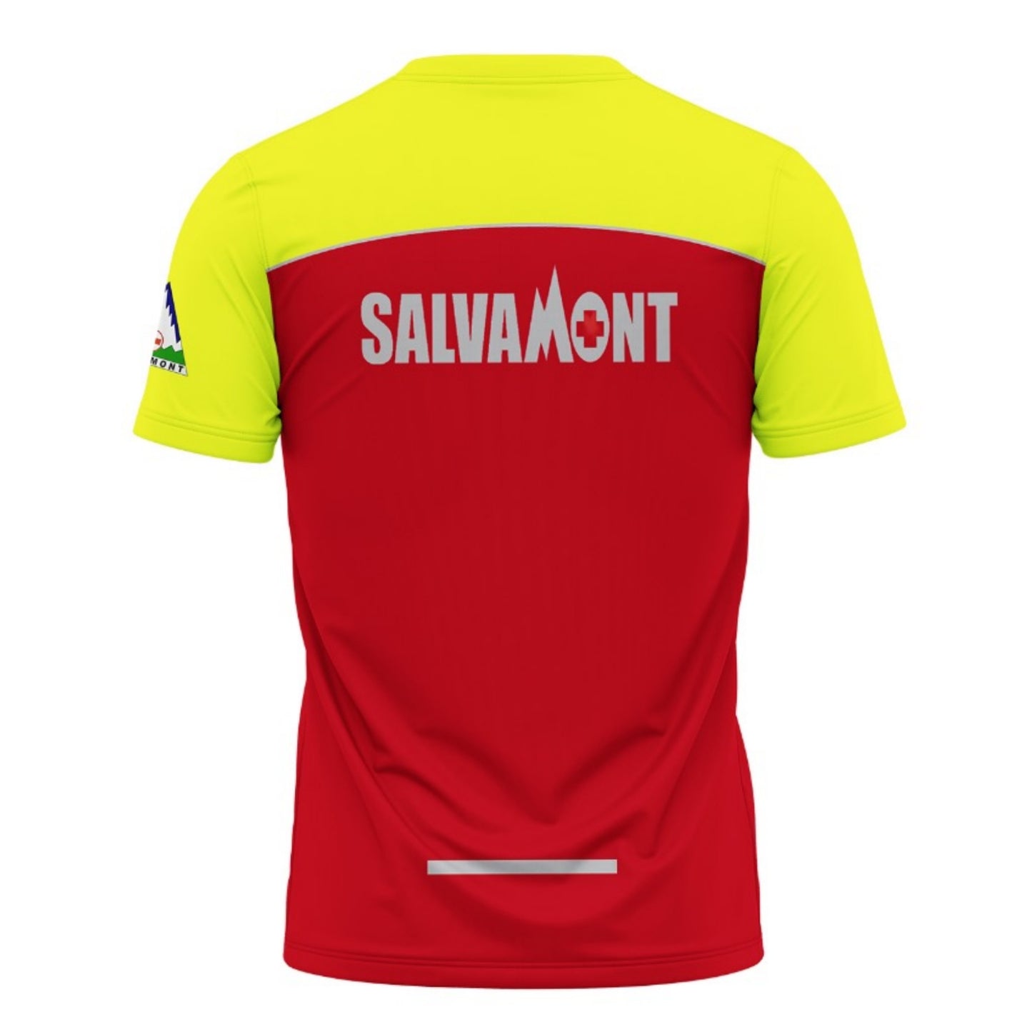 Tricou tehnic CarpatianSport dedicat Salvamont roșu/galben