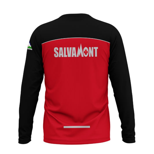 Bluza tehnică CarpatianSport dedicată Salvamont rosu/negru