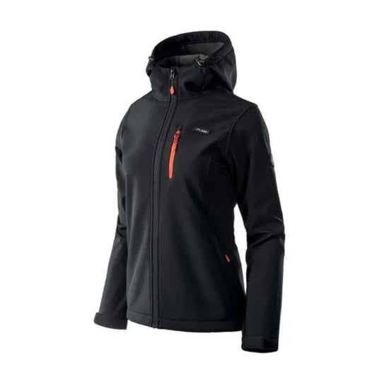 Softshell Femei ELBRUS IVER Black/Spicy Orange – Jachetă Tehnică Outdoor