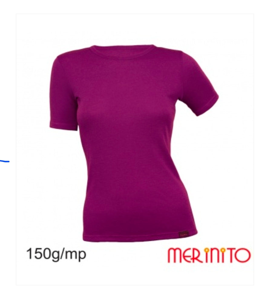 Tricou dama Merinito 150g 100% lana merinos/magenta