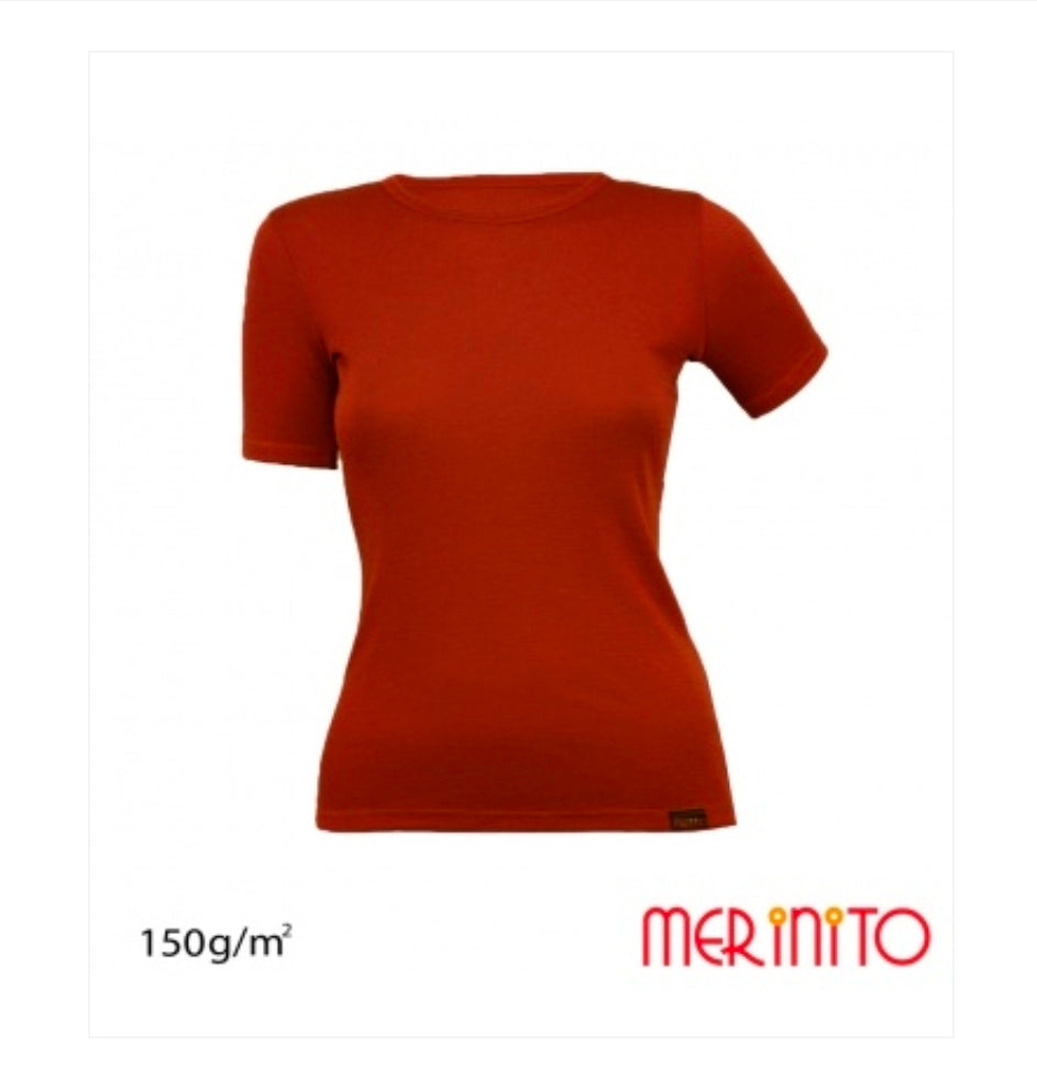 Tricou dama Merinito 150g 100% lana merinos/orange