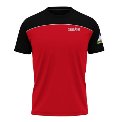 Tricou tehnic CarpatianSport dedicat Salvamont rosu/negru