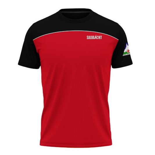 Tricou tehnic CarpatianSport dedicat Salvamont rosu/negru