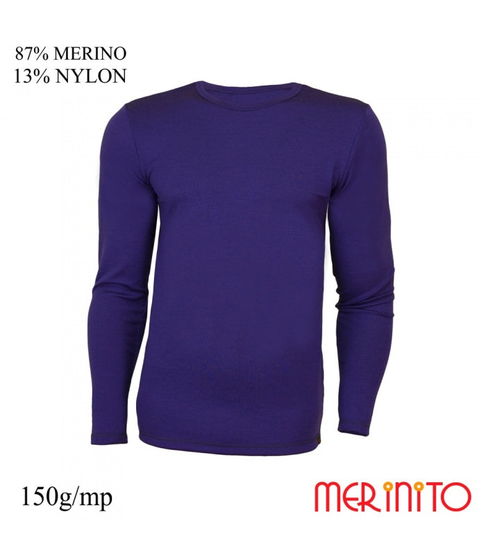 Merinito – Bluză Bărbați 100% Lână Merinos 150g Albastru