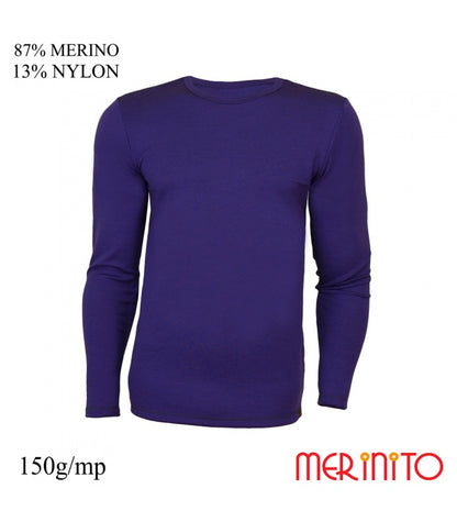 Merinito – Bluză Bărbați 100% Lână Merinos 150g Albastru