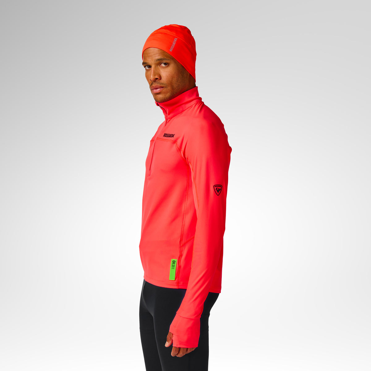 Bluza barbati Rossignol M HERO half zip first layer Neon red