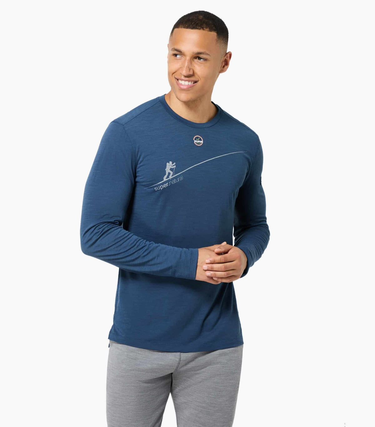 Bluza barbati SN Super.NaturalM HZSG HAUTE ROUTE Ocean Blue Various