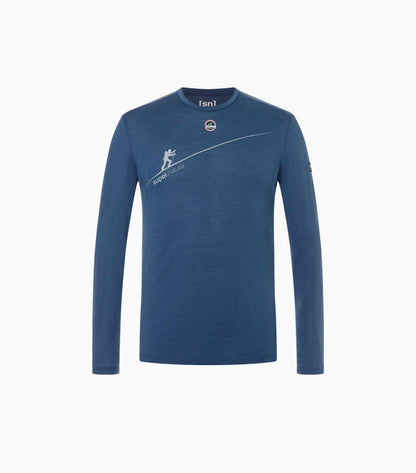 Bluza barbati SN Super.NaturalM HZSG HAUTE ROUTE Ocean Blue Various