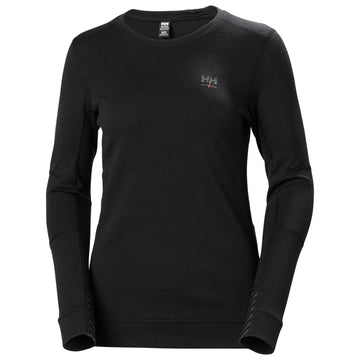 Bluza dama Helly Hansen Lifa Merino Base Layer Crewneck, neagra, XS