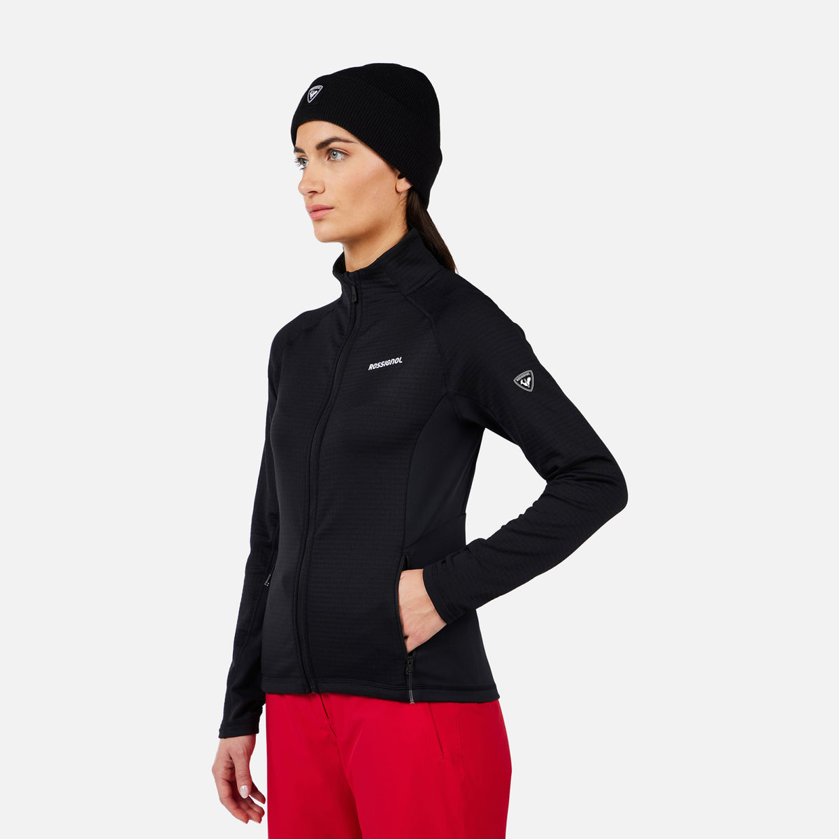Jacheta dama Rossignol W Blackside mix fz fleece - Black
