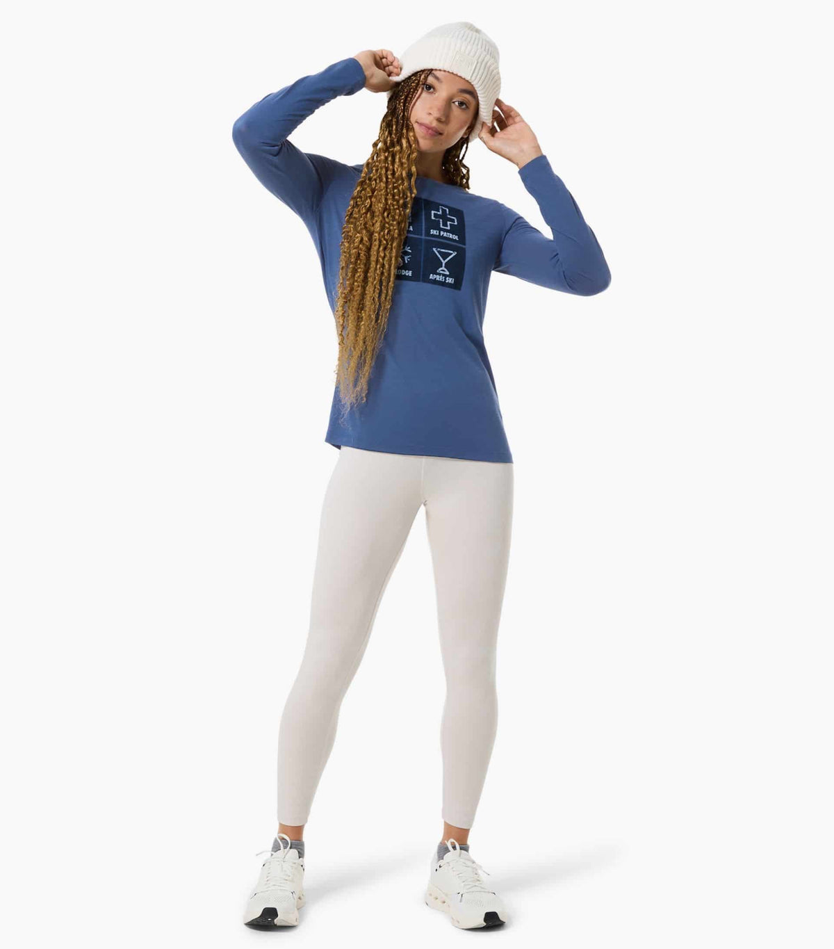 Bluza dama SN Super.Natural W SWISS LODGE LS Ocean Blue Blueberry Fresh White