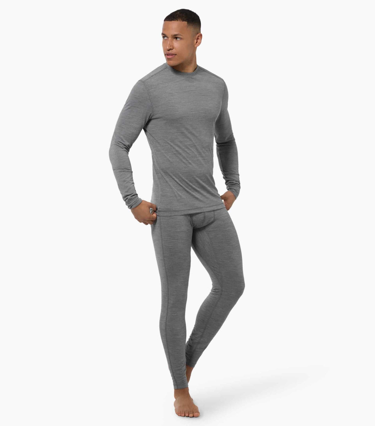 Bluza de corp barbati SN Super.Natural M TUNDRA175 LS Cashmere Grey Melange