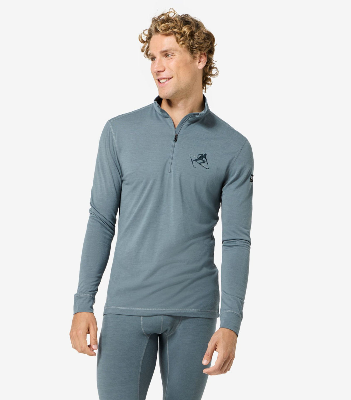 Bluza de corp barbati SN Super.Natural M TUNDRA175 LS TONI ZIP 1 4 STORMY WEATHER BLUEB