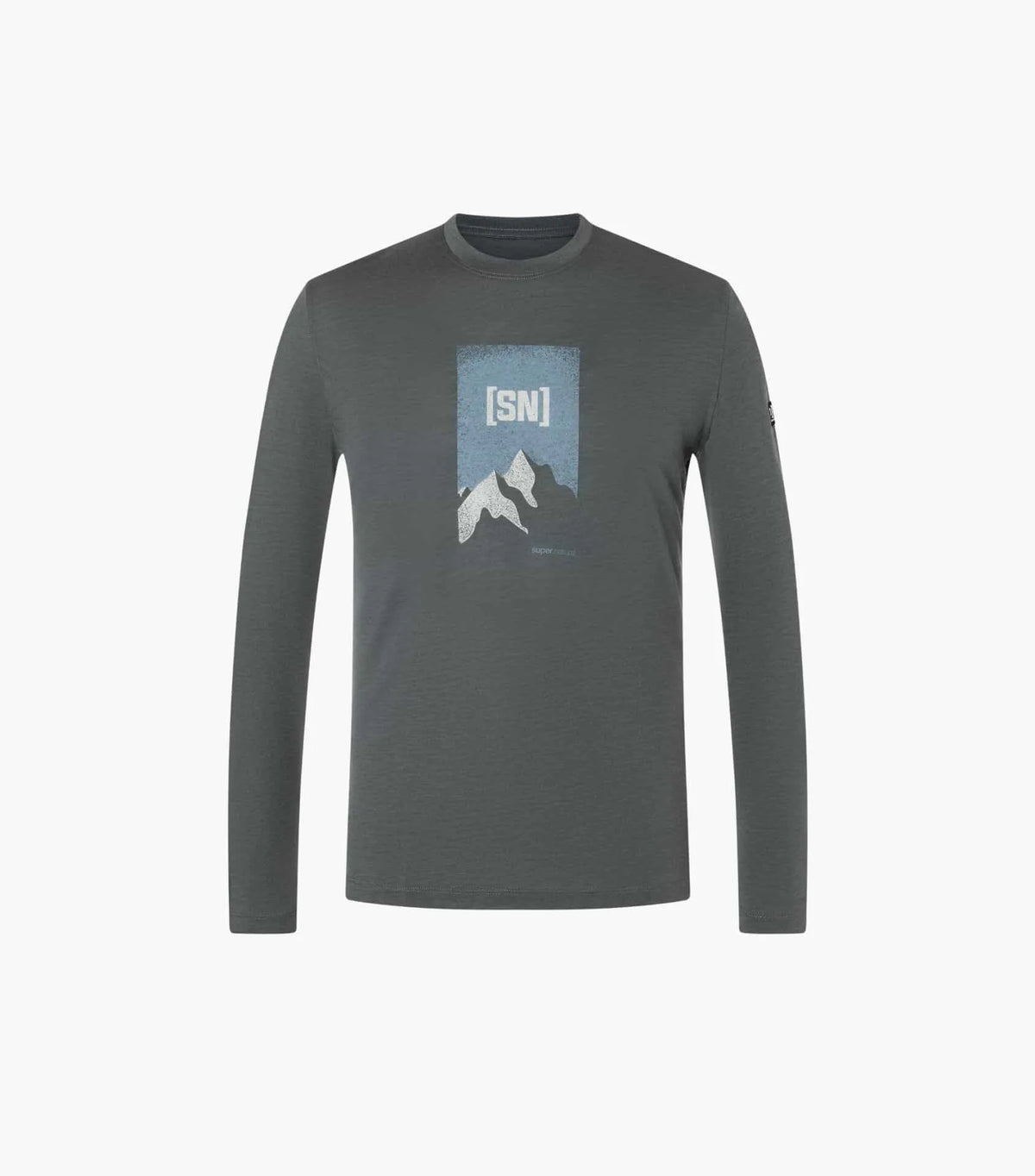 Bluza barbati SN Super.Natural M 2 PITCH LS Dark Shadow Melange Flint Stone Feather Grey
