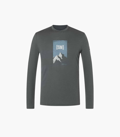 Bluza barbati SN Super.Natural M 2 PITCH LS Dark Shadow Melange Flint Stone Feather Grey