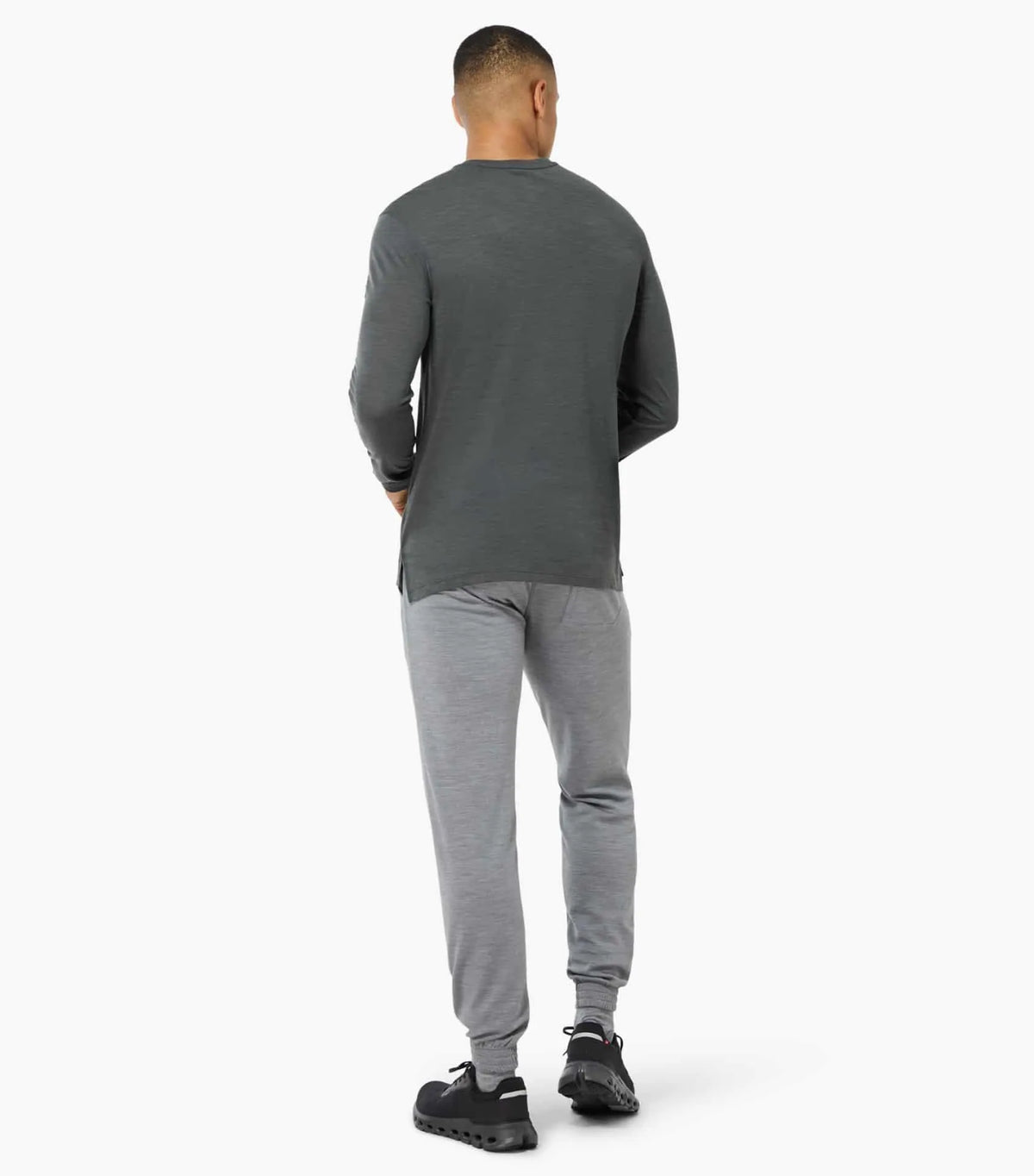 Bluza barbati SN Super.Natural M 2 PITCH LS Dark Shadow Melange Flint Stone Feather Grey