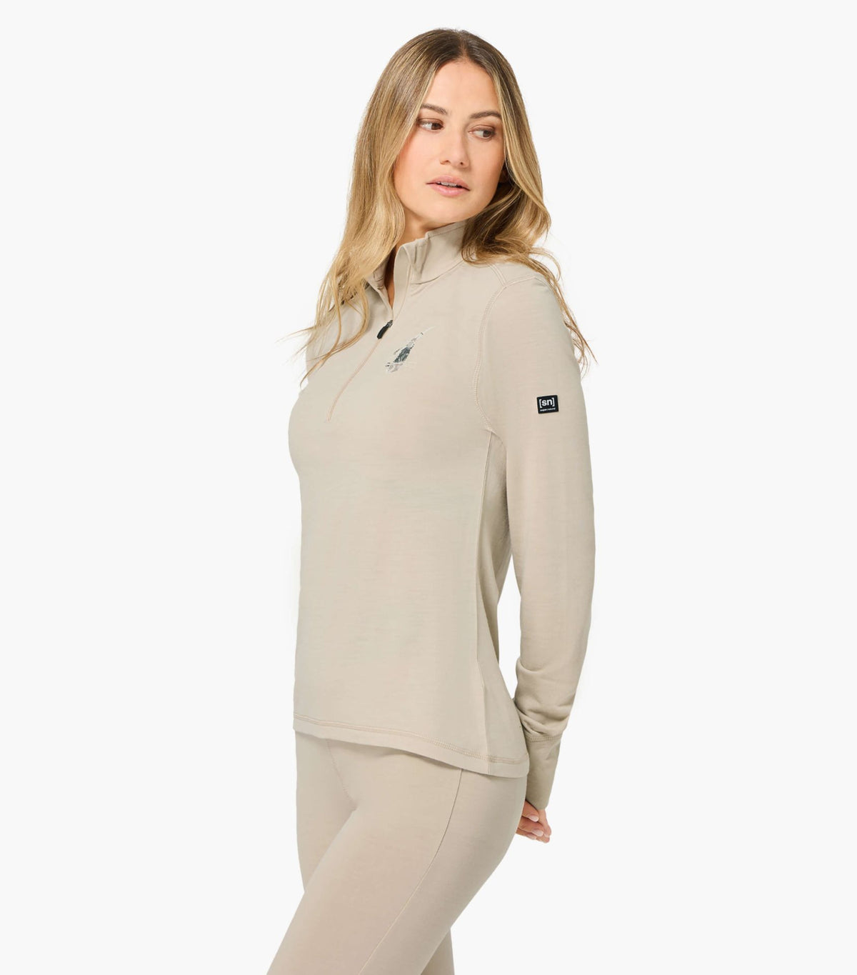 Bluza de corp dama SN Super.Natural W TUNDRA175 ZIP 1 4 BUNNY WHITE PEPPER VARIOUS