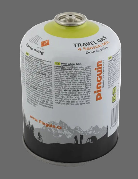 Butelie cu valva Pinguin Travel Gas cu filet EN417 450g