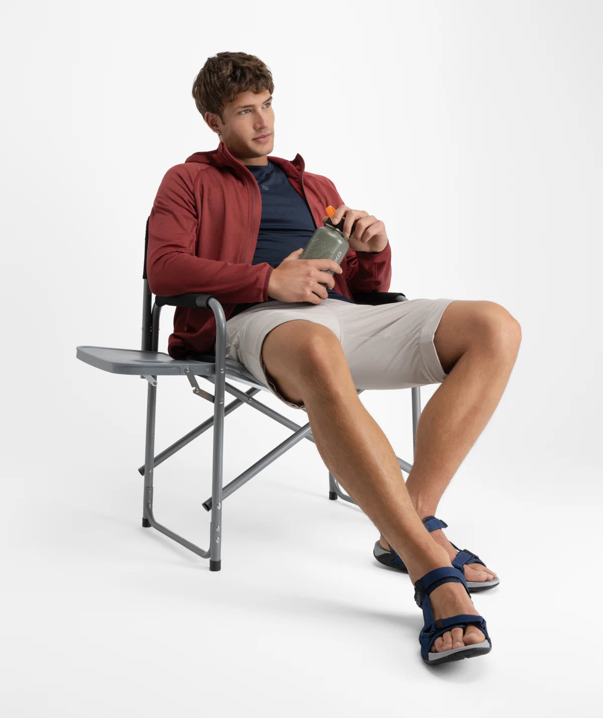 Siroko Stride – Midlayer Fleece cu Glugă Bărbați Maroon
