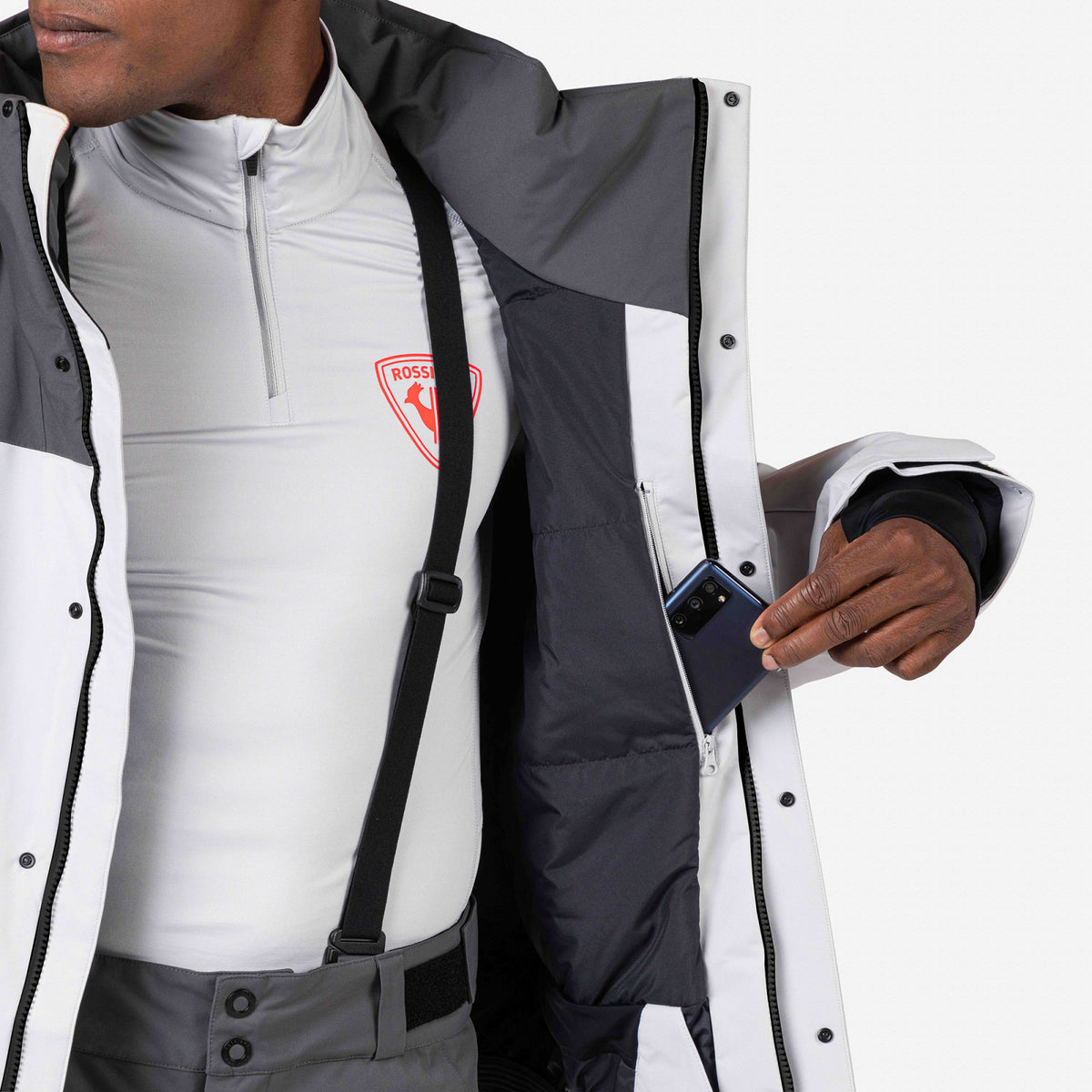 Geaca schi barbati Rossignol HERO VELIKA Insulated Soft Grey