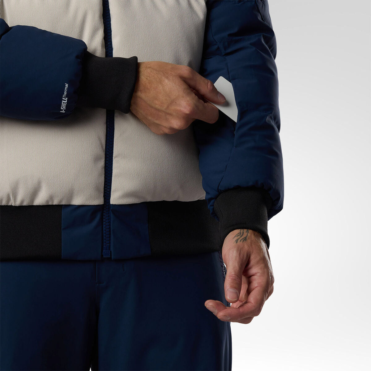 Geaca schi barbati Rossignol - M Resort Corduroy down bomber - Silver cloud dark navy