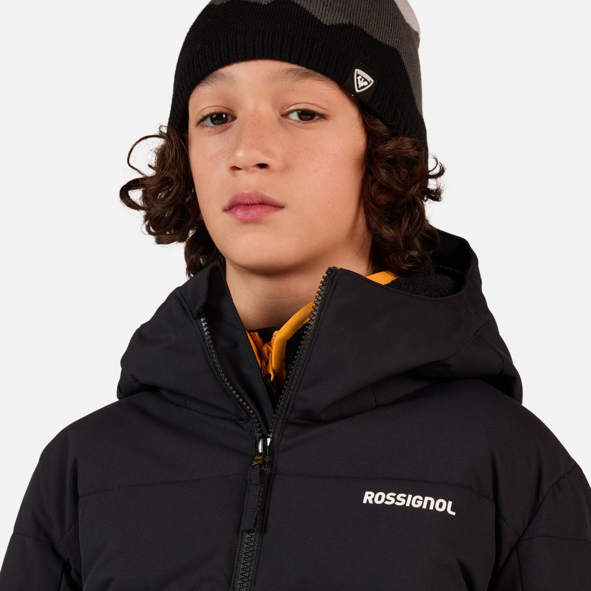 Geaca schi copii Rossignol BOY SIZ QUILTED Black